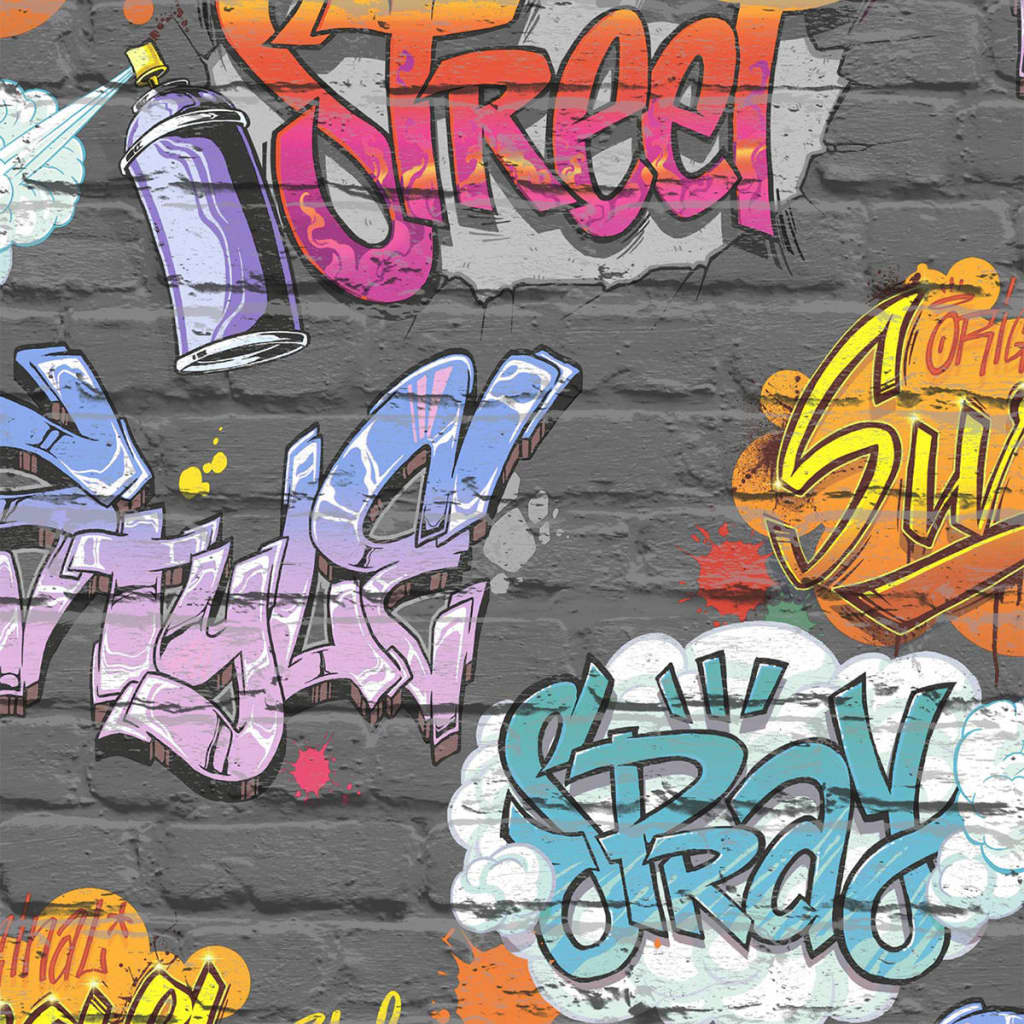 Wallpaper Graffiti Multicolour L179-01