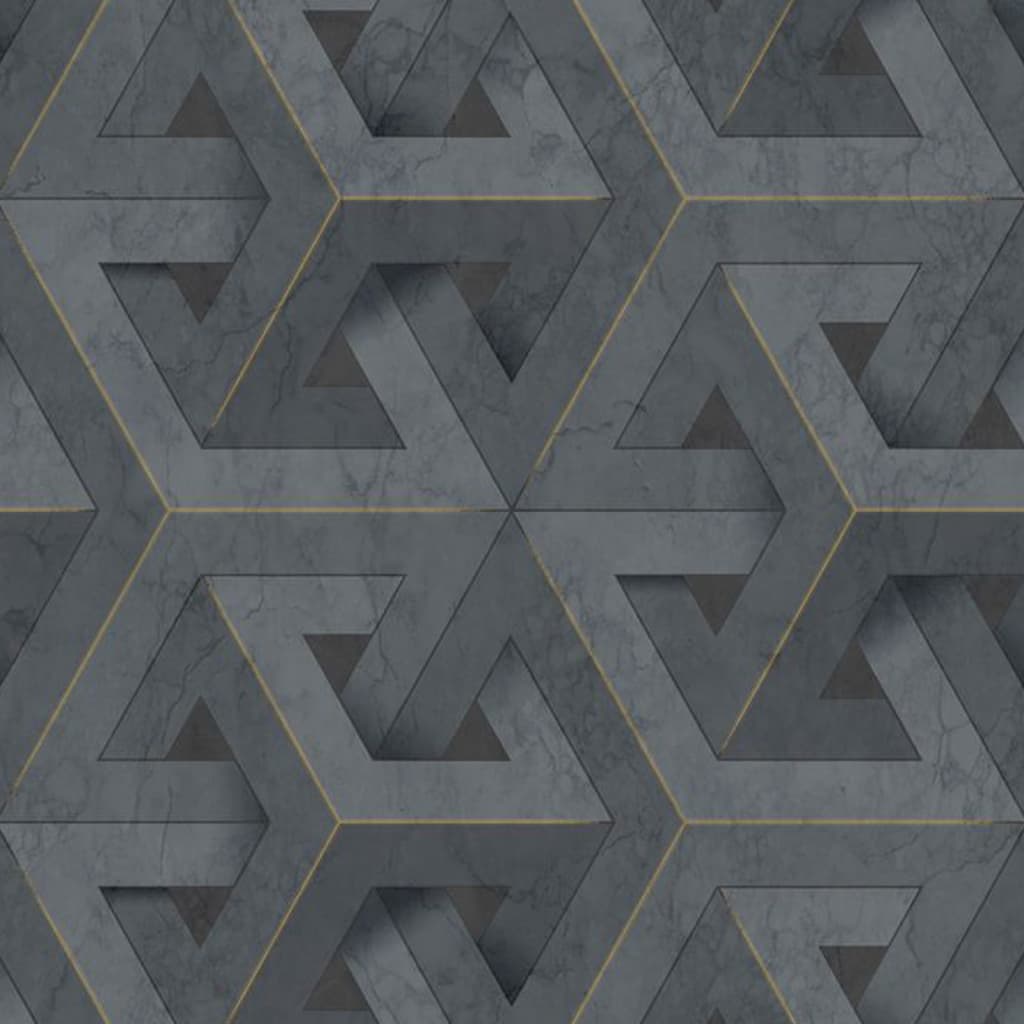 Wallpaper Onyx Anthracite and Gold