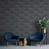 Wallpaper Onyx Anthracite and Gold