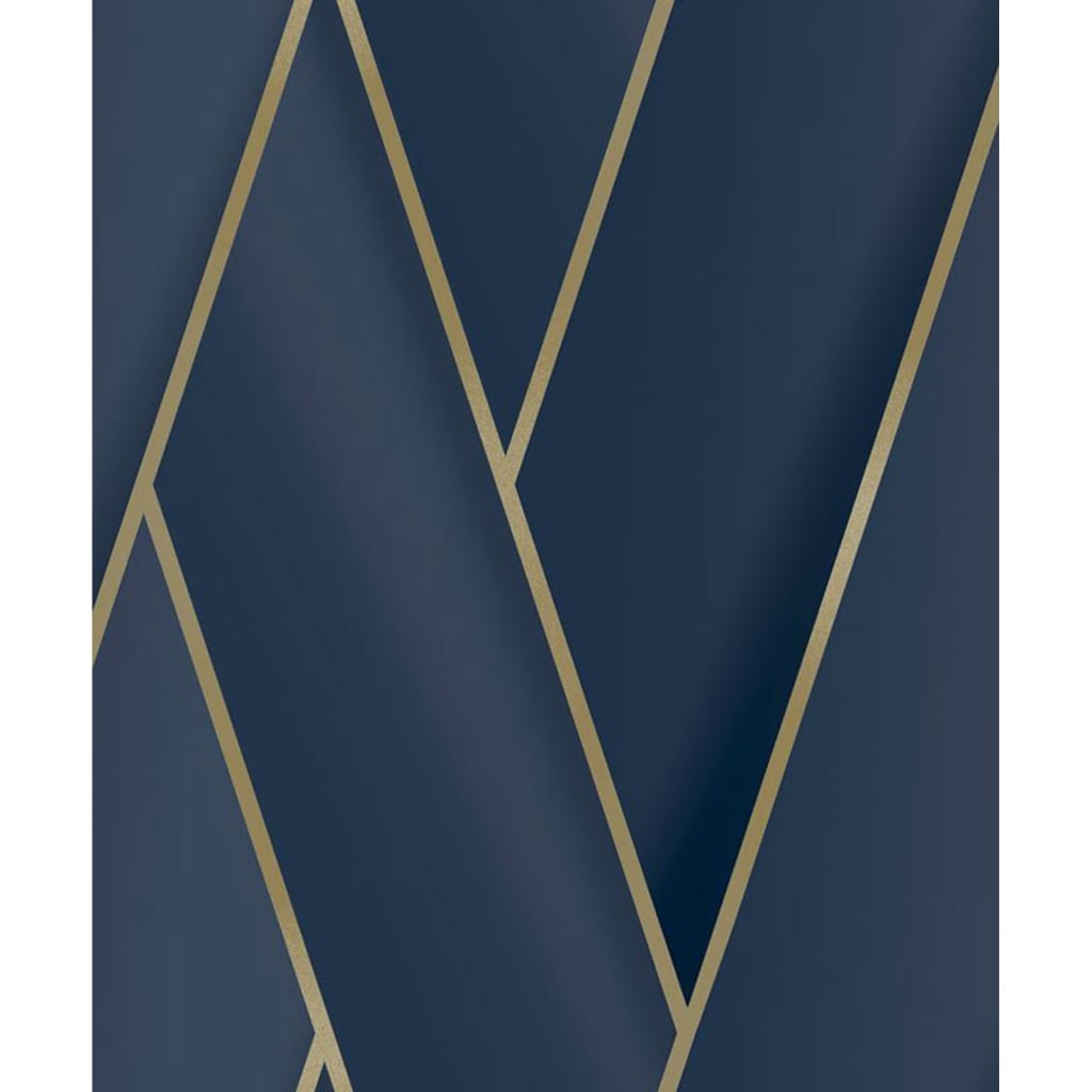 Wallpaper Geometric Blue and Gold