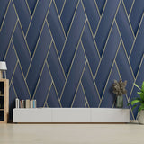 Wallpaper Geometric Blue and Gold