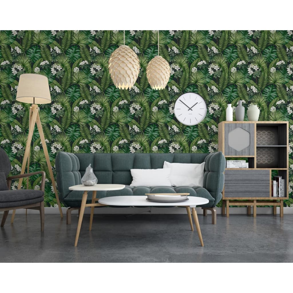 Wallpaper Eden Black and Dark Green