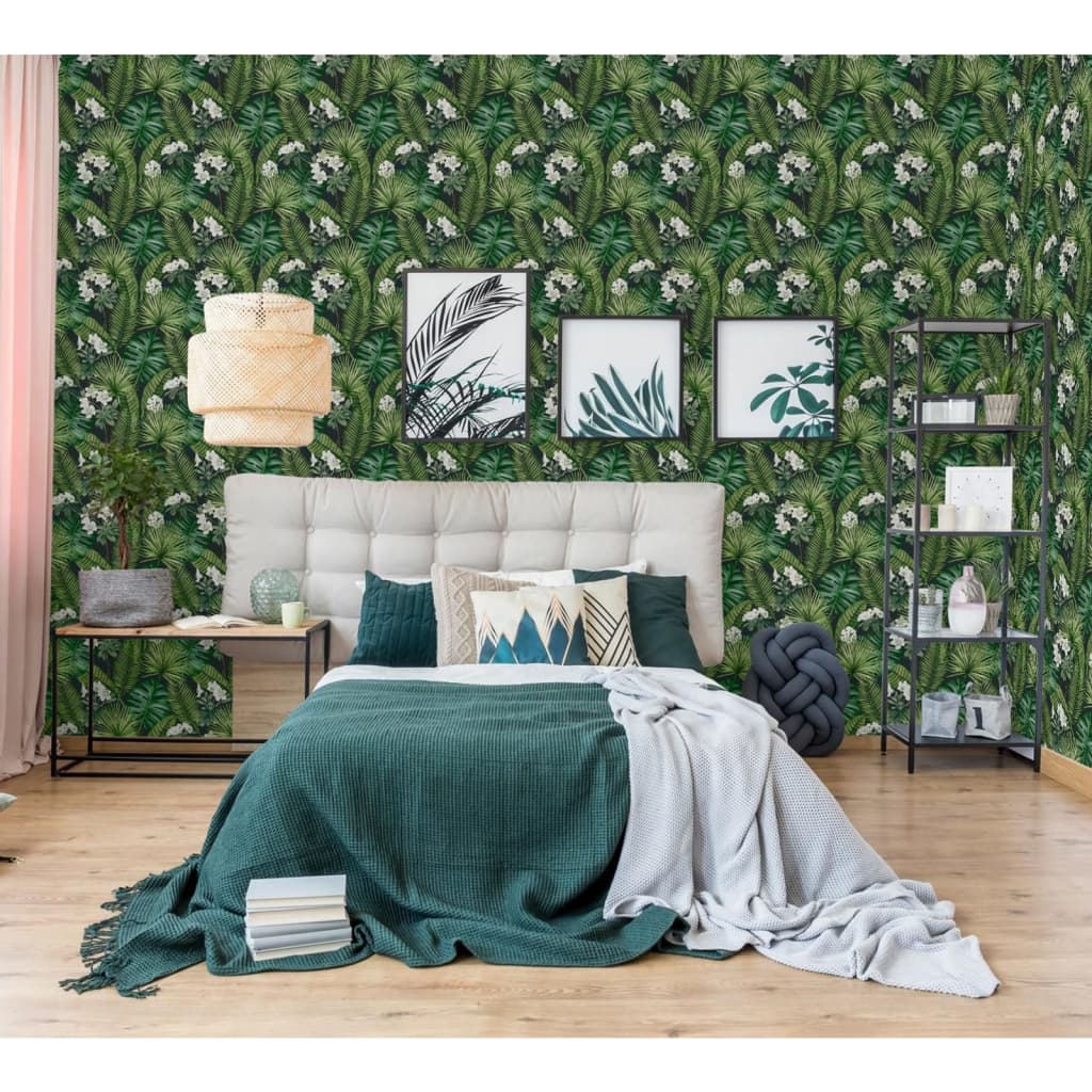 Wallpaper Eden Black and Dark Green