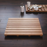 Wooden Bathroom Rug Grating Nature 52x52 cm