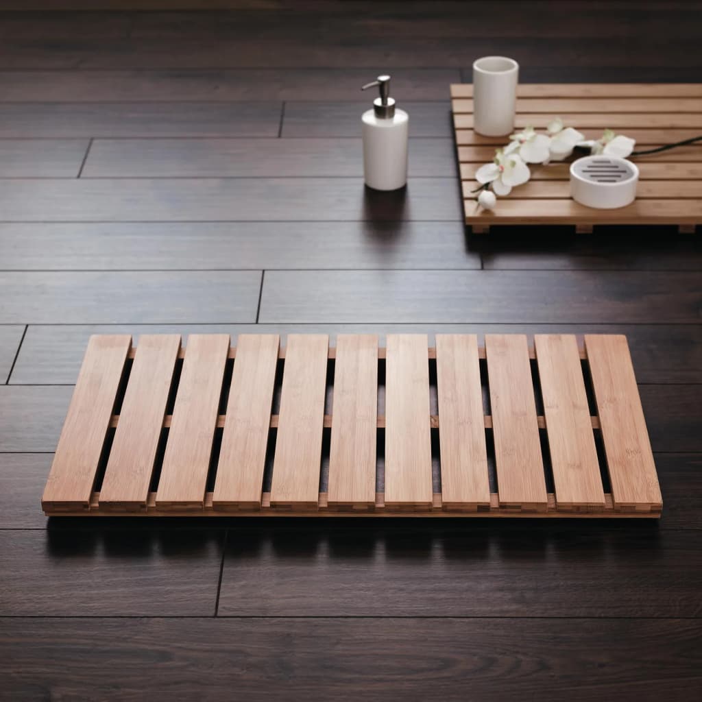 Wooden Bathroom Rug Grating Nature 72x38 cm