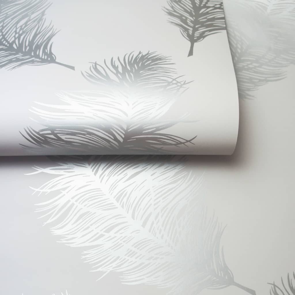 Wallpaper Fawning Feather Light Grey