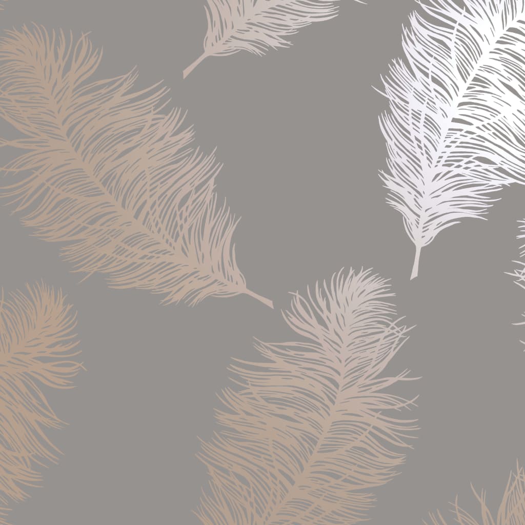 Wallpaper Fawning Feather Grey and Rose Gold