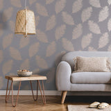 Wallpaper Fawning Feather Grey and Rose Gold