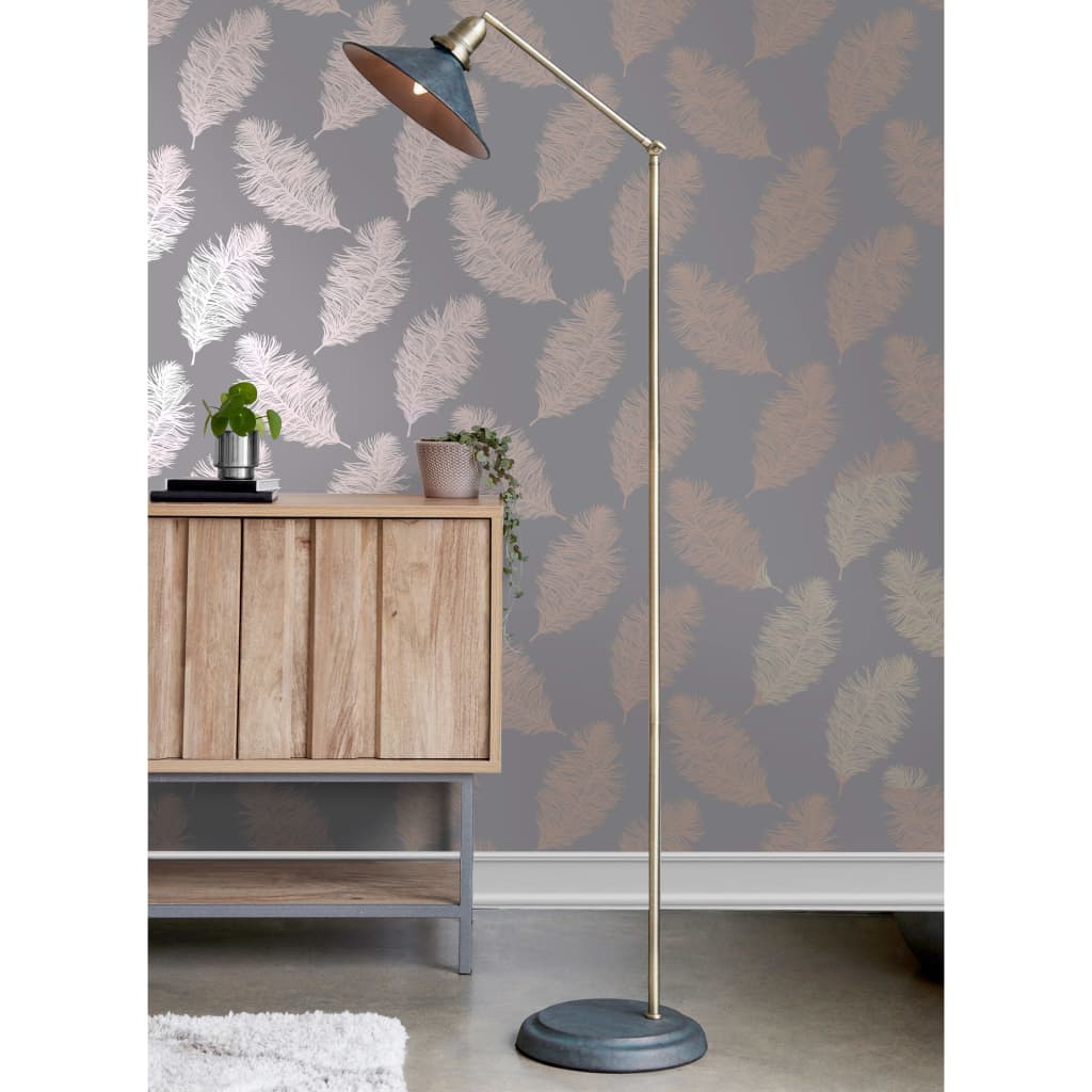 Wallpaper Fawning Feather Grey and Rose Gold