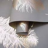 Wallpaper Fawning Feather Grey and Rose Gold