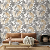 Wallpaper Wild Palms Grey and Beige