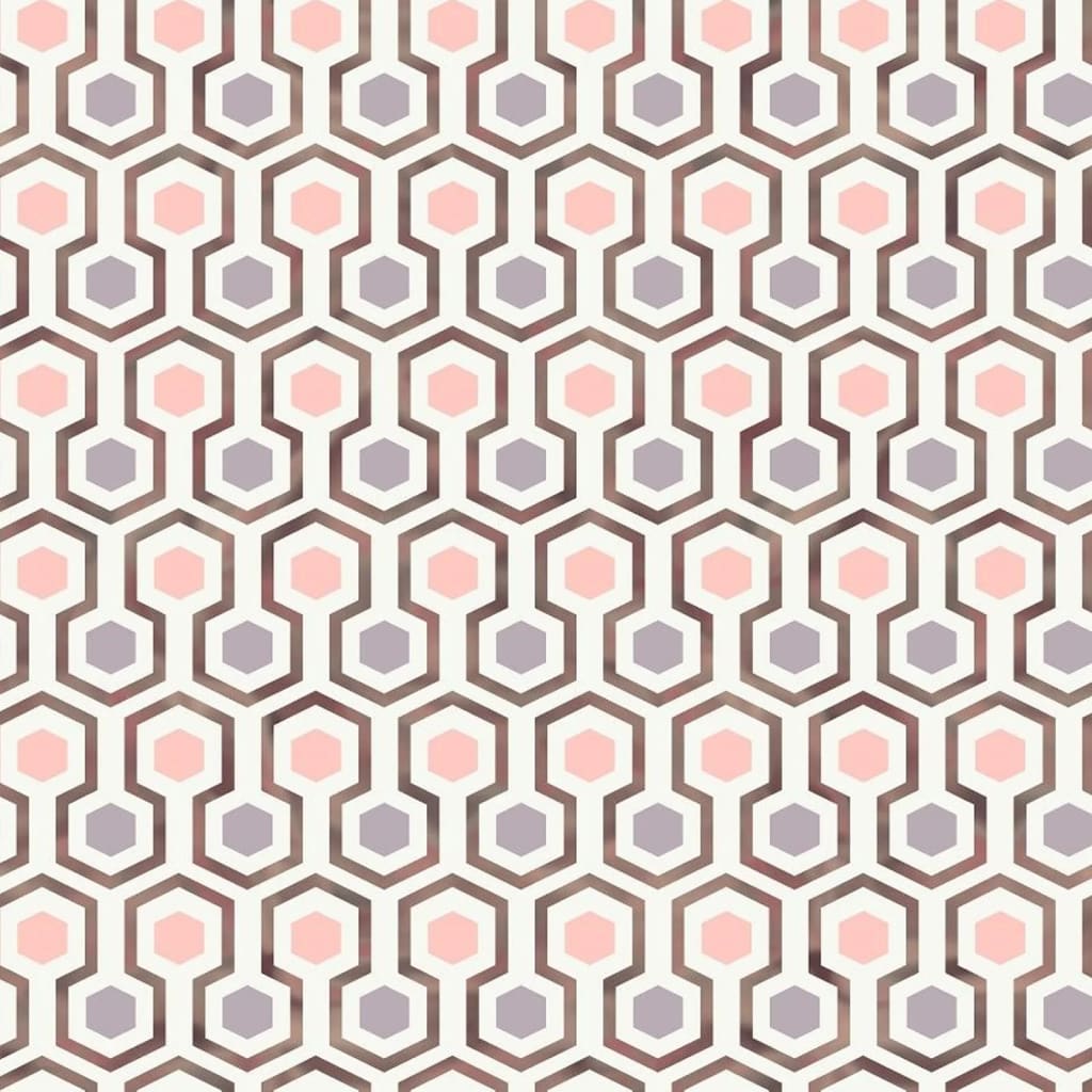 Wallpaper Good Vibes Hexagon Pattern Pink and Purple