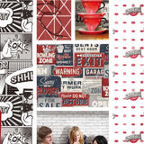 Wallpaper Urban Friends & Coffee Billboards Small Blue and Red