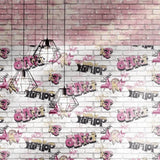 Wallpaper Urban Friends & Coffee Bricks Pink and White