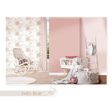 Wallpaper Mondo baby Hug Bears Pink and Beige