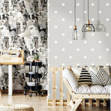 Wallpaper Friends & Coffee Little Stars Dark Grey and White