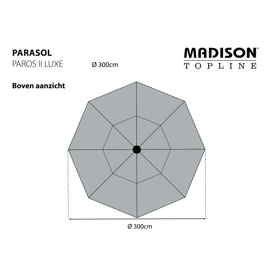 Garden Parasol Paros II Luxe 300 cm Sage Green