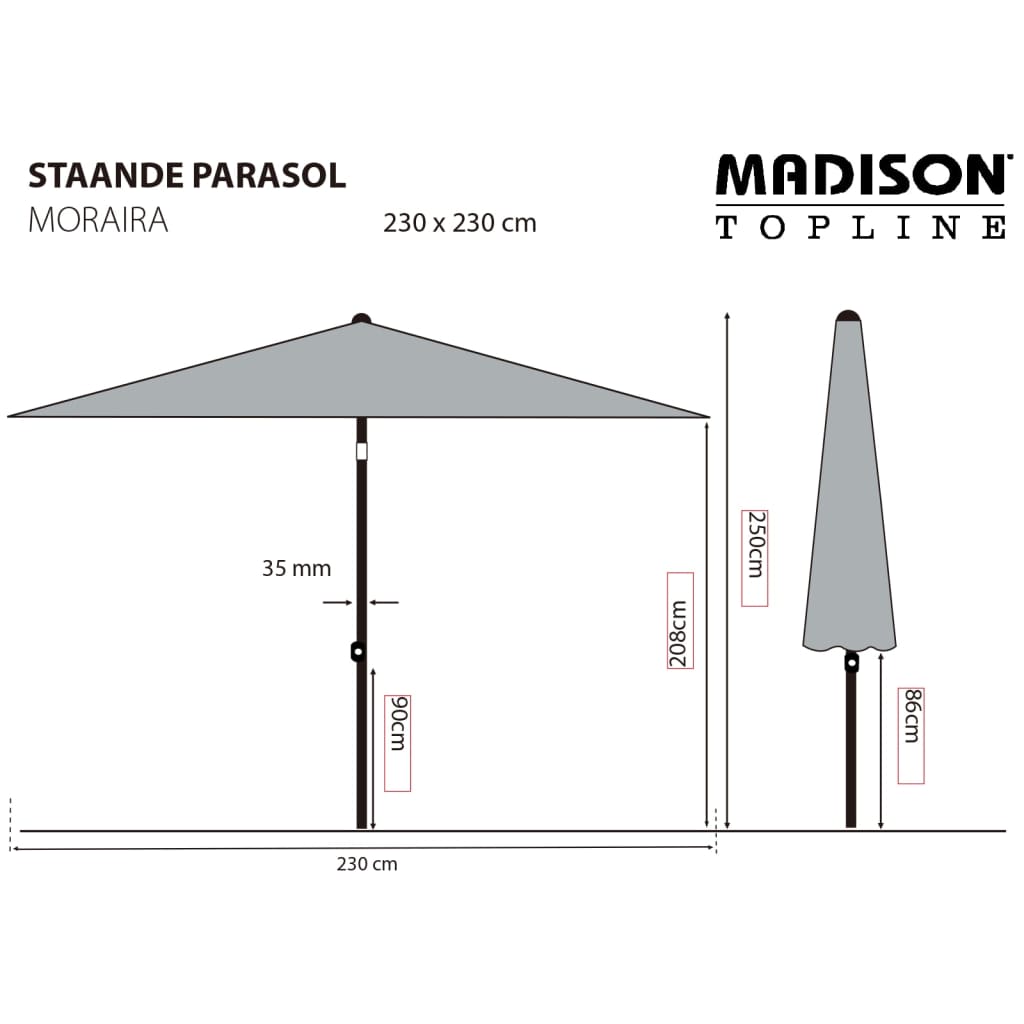 Garden Parasol Mykanos 250 cm Green