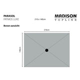 Garden Parasol Patmos Luxe Rectangle 210x140 cm Light Grey