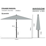 Garden Parasol Tenerife 300 cm Round Ecru