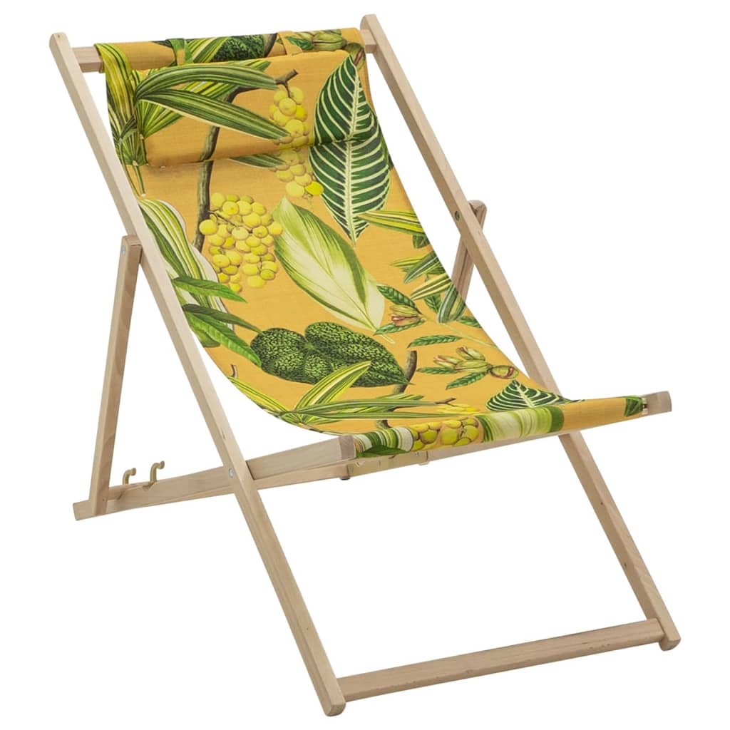 Wooden Beach Chair La Grave 55x90x87 cm Yellow