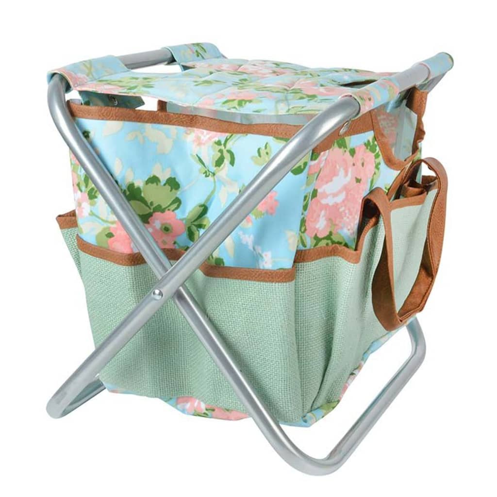 Esschert Design Garden Tool Stool Rose Print