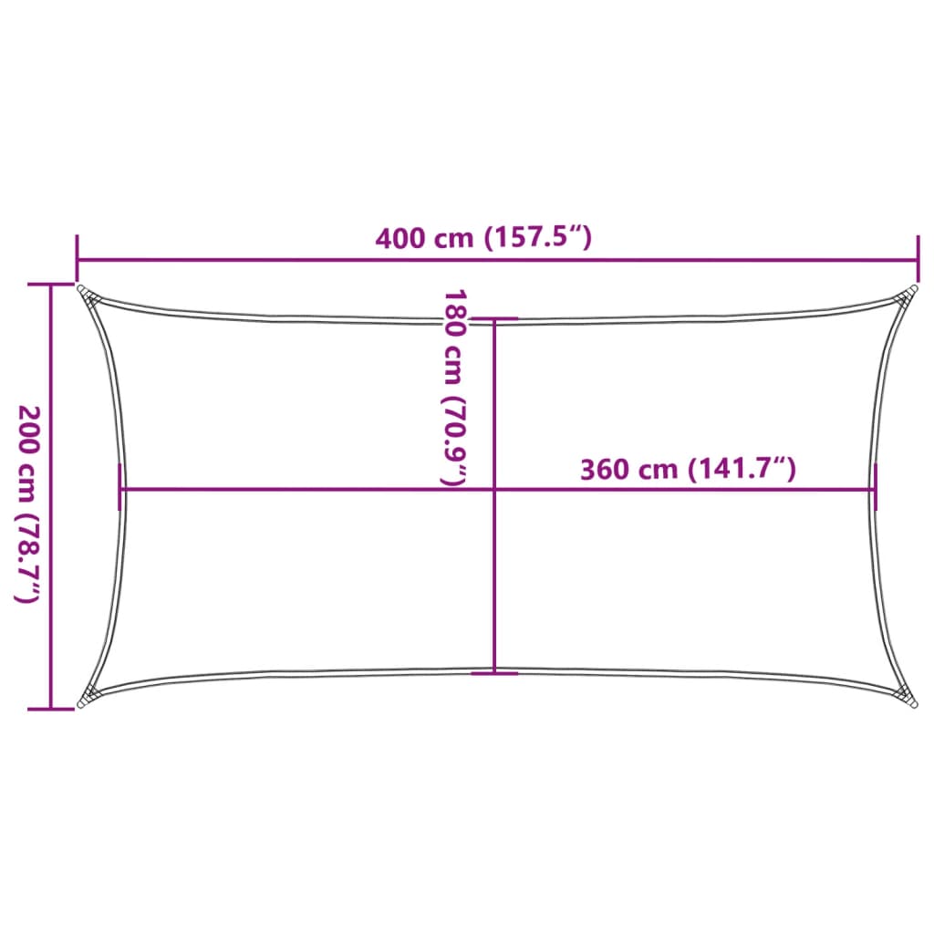 Sunshade Sail HDPE Rectangular 2x4 m White