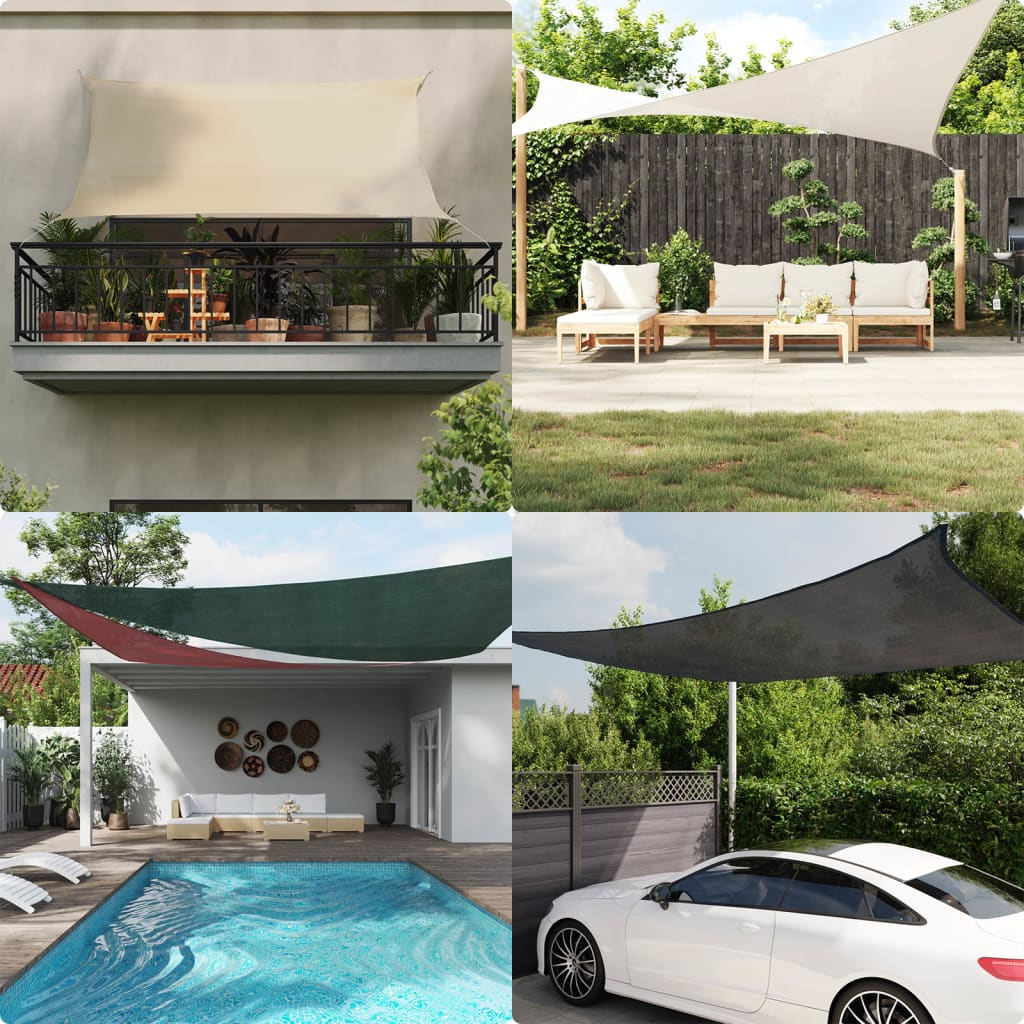 Sunshade Sail HDPE Triangular 5x5x5 m White