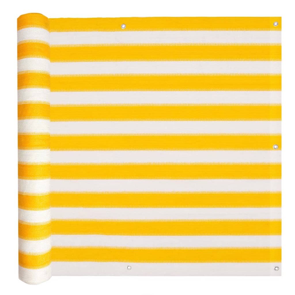 Balcony Screen HDPE 75x600 cm Yellow and White