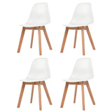 Dining Chairs 4 pcs White Plastic