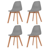 Dining Chairs 4 pcs Grey Plastic