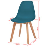 Dining Chairs 2 pcs Turquoise Plastic