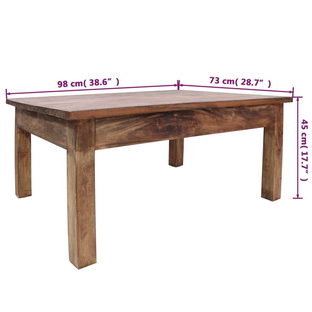 Coffee Table Solid Reclaimed Wood 98x73x45 cm