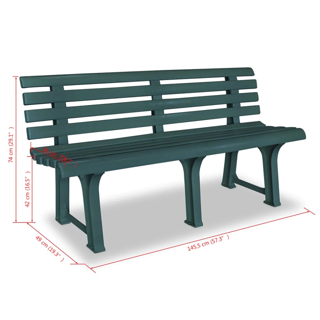 Garden Bench 145.5 cm Plastic Green