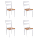 Dining Chairs 4 pcs White Solid Rubber Wood