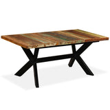 Dining Table Solid Reclaimed Wood and Steel Cross 180 cm