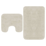 Bathroom Mat Set 2 Pieces Fabric White