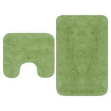 Bathroom Mat Set 2 Pieces Fabric Green