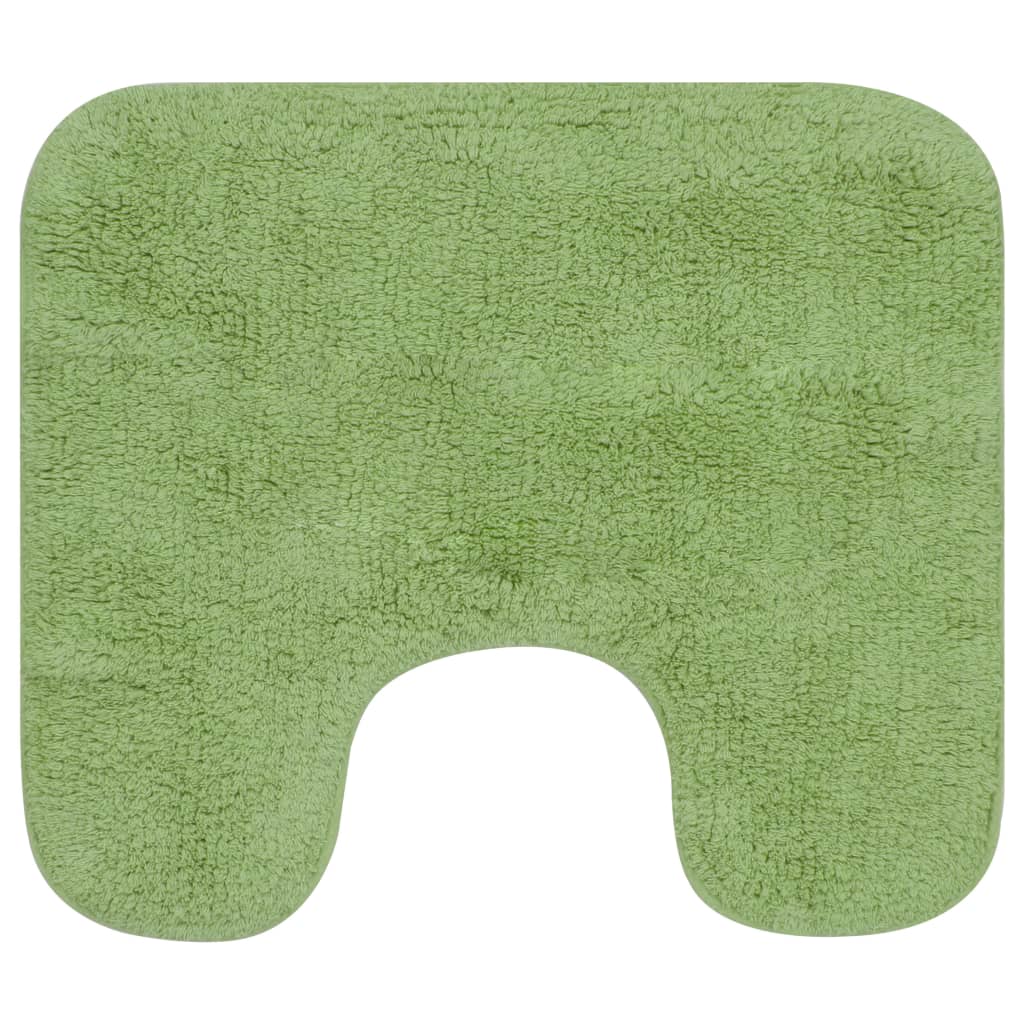 Bathroom Mat Set 2 Pieces Fabric Green