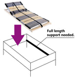 Slatted Bed Base without Mattress with 42 Slats 7 Zones 90x200 cm