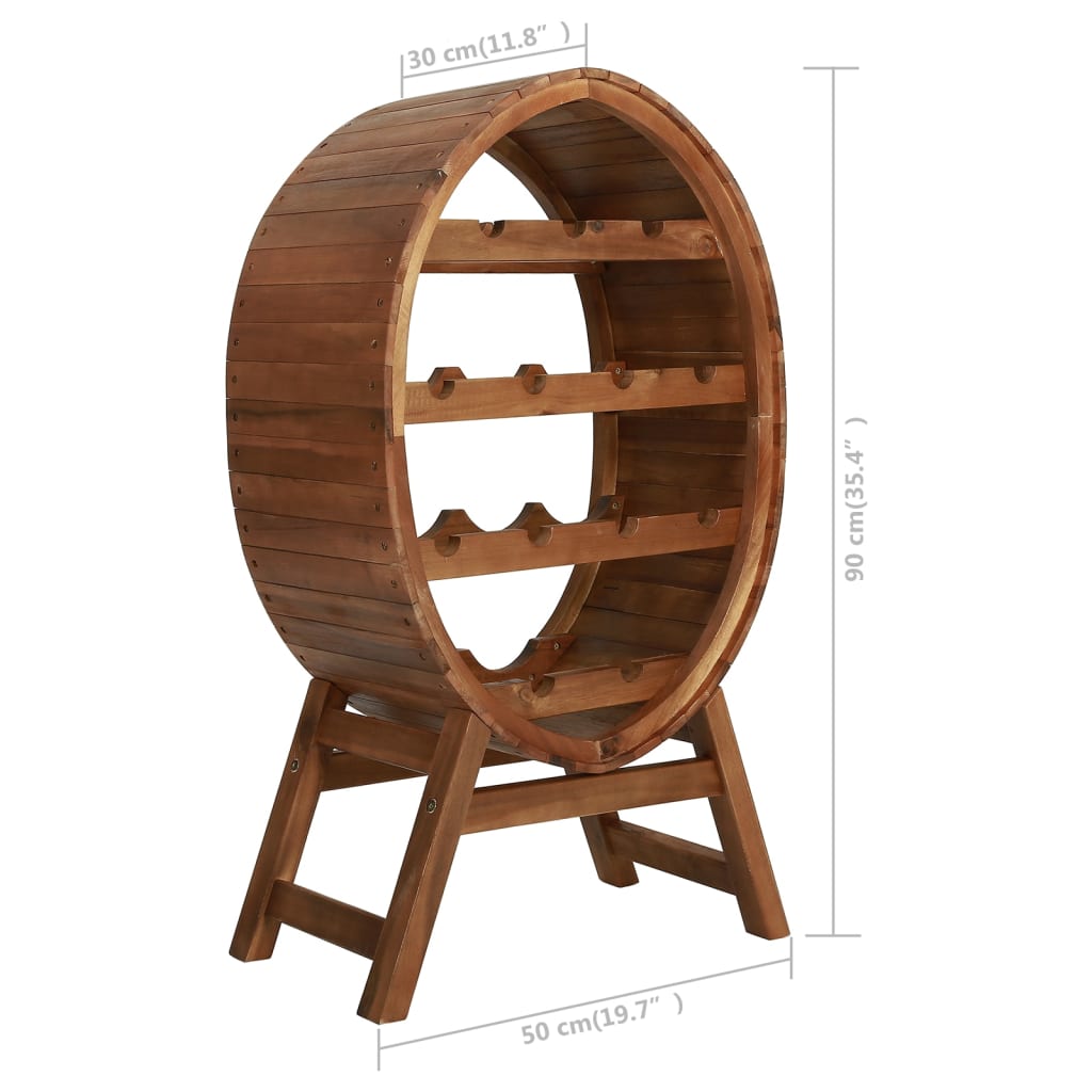 Wine Rack 13 Bottles Solid Acacia Wood