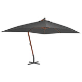 Cantilever Garden Parasol with Wooden Pole 400x300 cm Anthracite