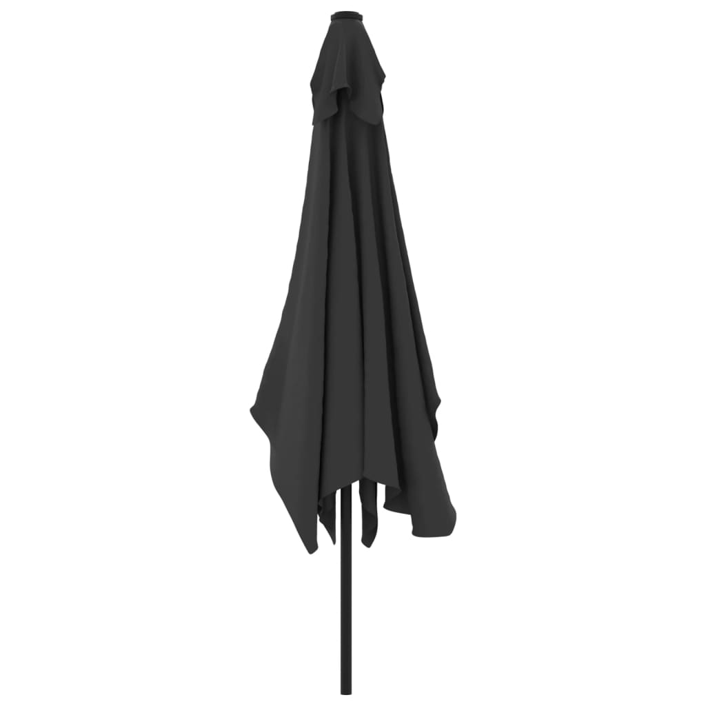 Garden Parasol with Metal Pole 300x200 cm Anthracite