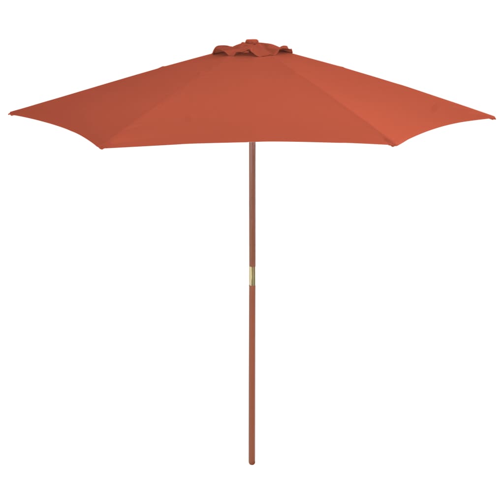 Garden Parasol with Wooden Pole 270 cm Terracotta