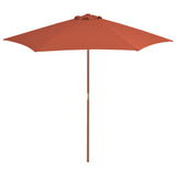 Garden Parasol with Wooden Pole 270 cm Terracotta