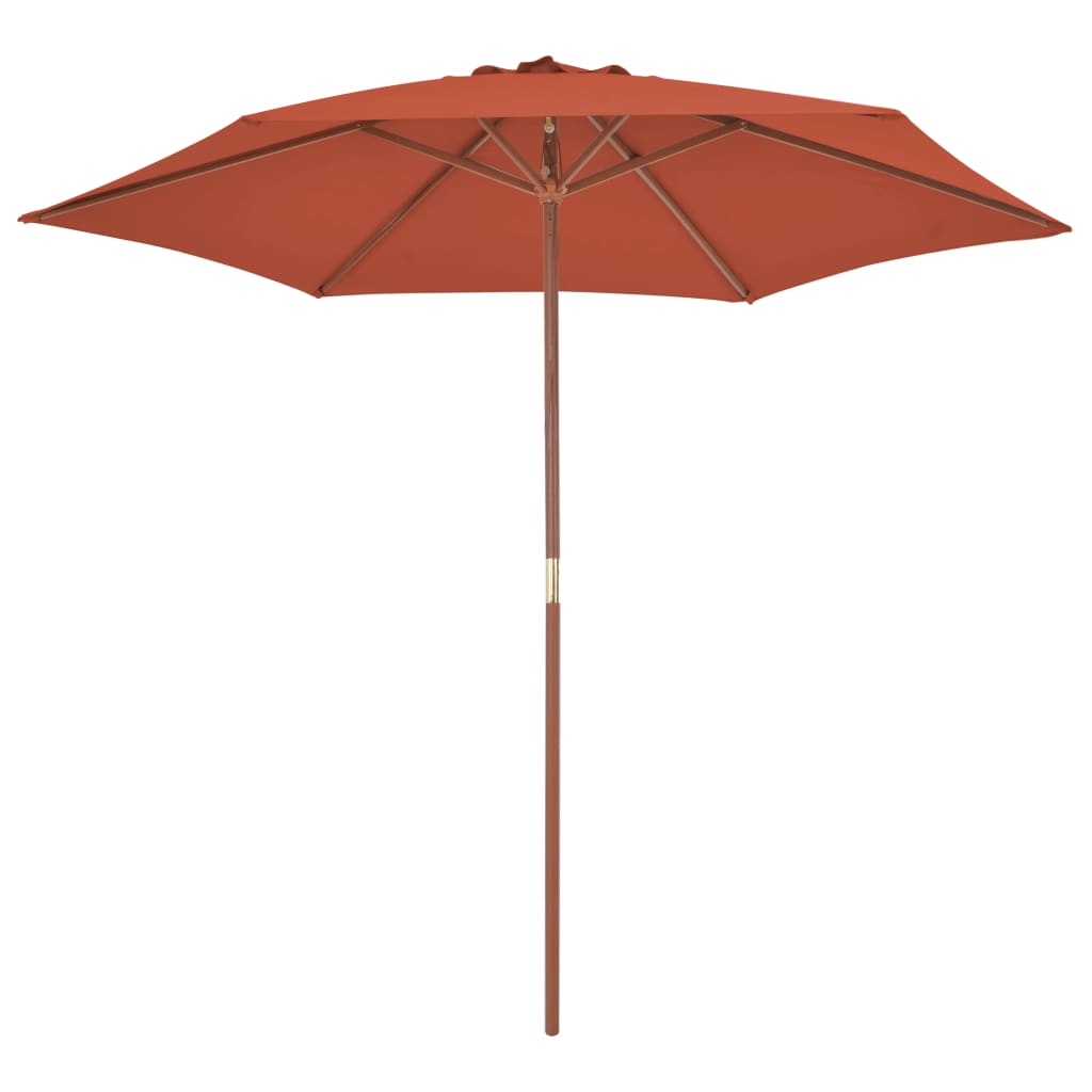 Garden Parasol with Wooden Pole 270 cm Terracotta