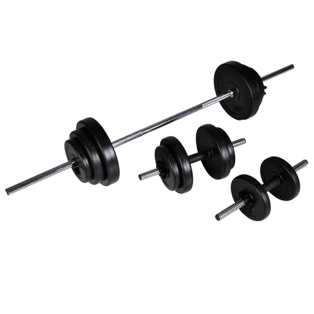 Weight Bench with Weight Rack, Barbell and Dumbbell Set 30.5kg