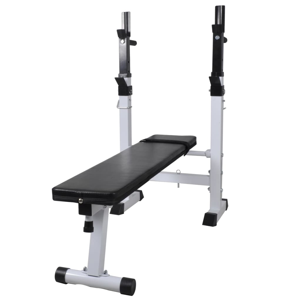 Workout Bench with Weight Rack, Barbell and Dumbbell Set 90 kg