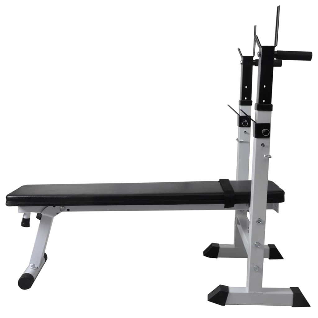 Workout Bench with Weight Rack, Barbell and Dumbbell Set 90 kg