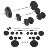 Workout Bench with Weight Rack, Barbell and Dumbbell Set 90 kg